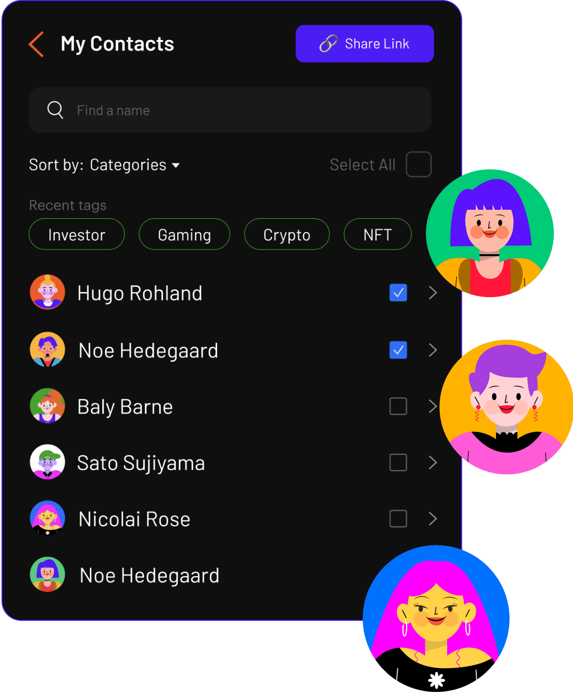 Auto-add<br />to your Contacts